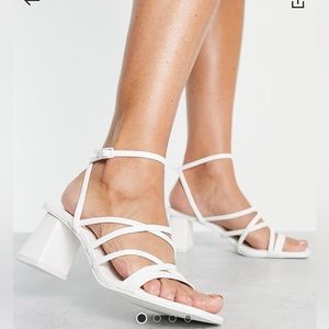 ASOS White Strappy Block Heel Sandals